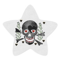 Skull of Hearts Star Stickers