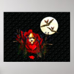 Skull Of Love and Bats Poster
