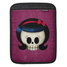 Skull of Rockabilly Girl iPad Sleeve