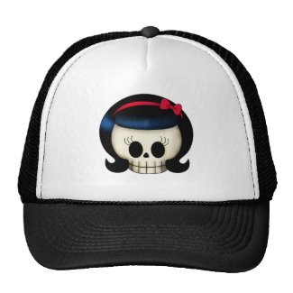 Skull of Rockabilly Girl Mesh Hat