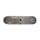 skull of the holes of bullets skate board deck