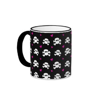 skull on black mug