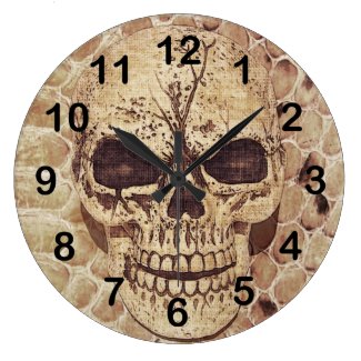 skull on snakeskin clock
