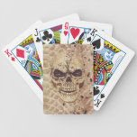skull on snakeskin playing cards