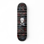 Skull on Stripes Skateboard