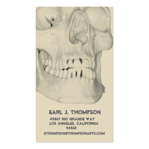 Skull or Teeth Business or Name Card Business Card Templates (front side)