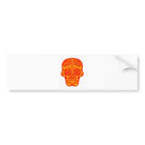 skull orange glow bumper sticker