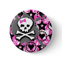 Skull Paint Splatter buttons