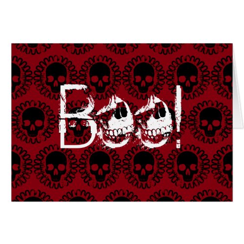 Skull Pattern Boo! Halloween Card