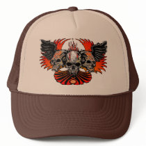 Skull Phoenix white, Trinity Winged Skulls hats by MistaSCARY Skull Phoenix white, Trinity Winged Skulls hats
