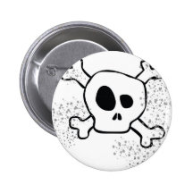 skull pinback button
