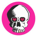 Skull Pink Gold Tooth Heart Eyes Stickers by Just_Stickers Skull Pink Gold Tooth Heart Eyes Stickers