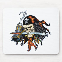 Skull Pirate with Sword and Hook by Al Rio mousepads