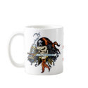 Skull Pirate with Sword and Hook by Al Rio mugs