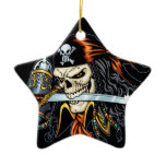 Skull Pirate with Sword and Hook by Al Rio Ornaments