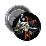 Skull Pirate with Sword and Hook by Al Rio Pin
