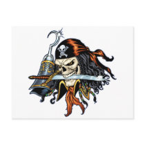 Skull Pirate with Sword and Hook by Al Rio postcards