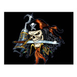 Skull Pirate with Sword and Hook by Al Rio Post Card