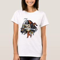 skull, skulls, pirate, pirates, sword, swords, hook, comic, art, al rio, characters, Shirt with custom graphic design