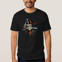 Skull Pirate with Sword and Hook by Al Rio Tee Shirt