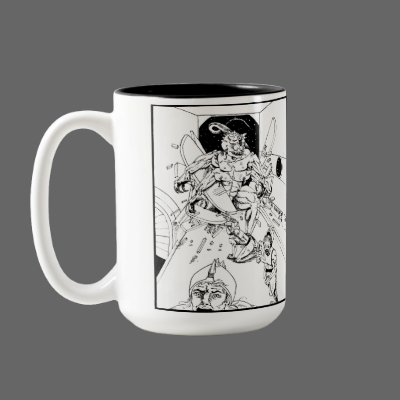 Skull Planet and Alien Break-in Mug by NelsonDesigns