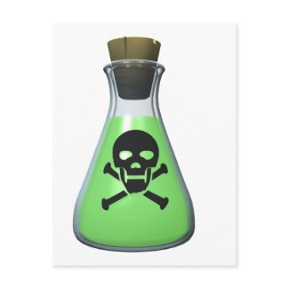 Skull Poison Bottle postcard