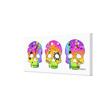 Skull Pop Art (long) Gallery  Wrapped Canvas Canvas Print