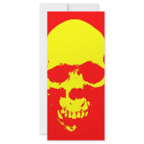 Skull Pop Art - Red & Yellow Customized Rack Card