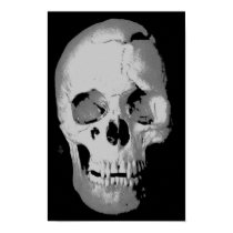 Skull Poster - Black & White Pop Art, Fantasy Art posters by made_in_atlantis Skull Poster - Black & White Pop Art, Fantasy Art posters
