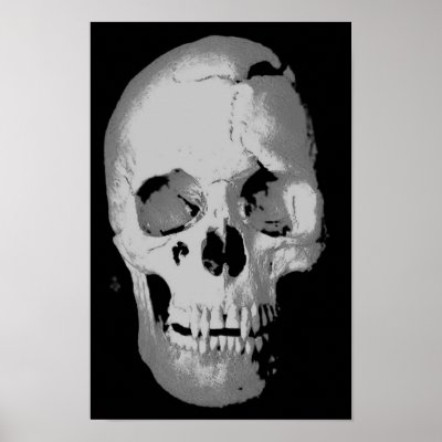 black and white art. Skull Poster - Black amp; White