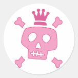 Skull Princess Round Sticker