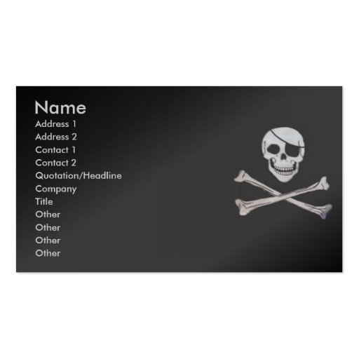 Skull Profile Card Business Card (front side)