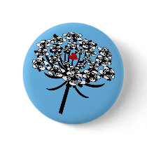 Skull Queen Anne's Lace buttons by opheliasart Skull Queen Anne's Lace buttons