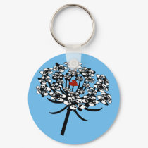 Skull Queen Anne's Lace keychains