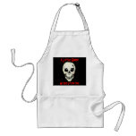 Skull Red Graveyard Shift Chef Halloween Apron