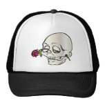 Skull ~ Red Rose 2 Tattoo Skull Fantasy Art Trucker Hat
