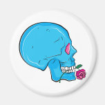 Skull ~ Red Rose Tattoo Skull Fantasy Art Refrigerator Magnet