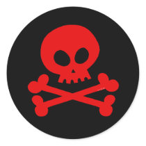 Skull (red) stickers