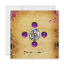 SKULL RIDERS amethyst Personalized Invites