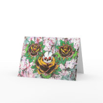 skull roses cards