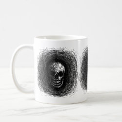 Skull Scratch Black White Mug mug