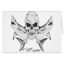 Skull Sharks by FishTs.com Greeting Cards