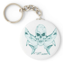 Skull Sharks by FishTs.com Keychain