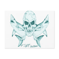 Skull Sharks by FishTs.com Postcard