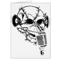 Skull Singing Americana Customizable cards