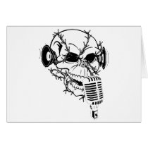 Skull Singing Americana Customizable cards