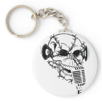 Skull Singing Americana Customizable keychains