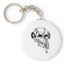 Skull Singing Americana Customizable keychains