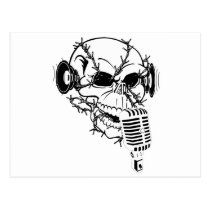Skull Singing Americana Customizable postcards