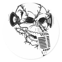 Skull Singing Americana Customizable stickers